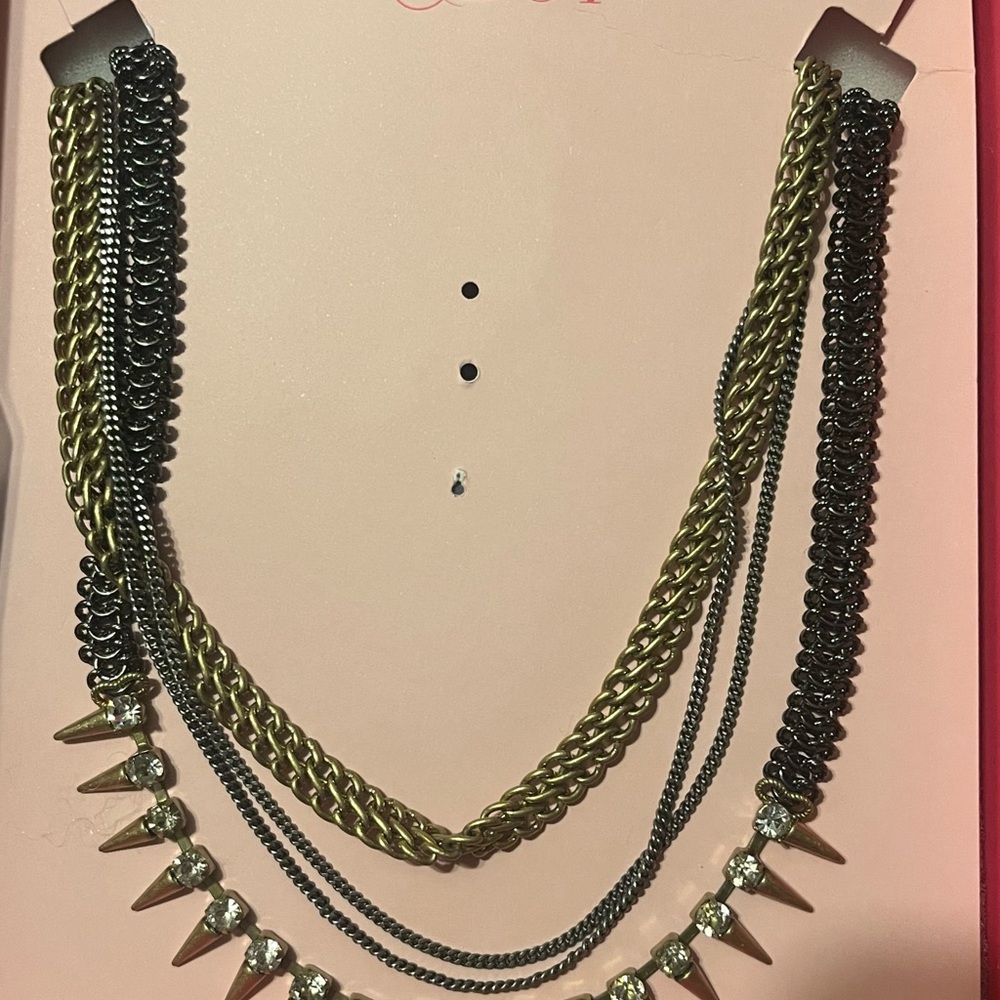 Stella & Dot Gold and Black Layered Necklace